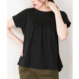 ブラック | バックダブル半袖プルオーバー | atONE