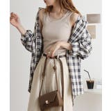 ベージュ | コットンリブタンクトップ | atONE