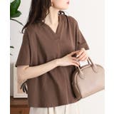 ブラウス風タックスキッパー半袖Tシャツ | atONE | 詳細画像6