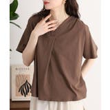 ブラウス風タックスキッパー半袖Tシャツ | atONE | 詳細画像7