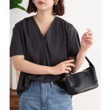 C-GRAY | ブラウス風タックスキッパー半袖Tシャツ | atONE