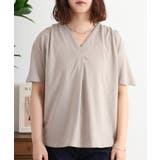 ブラウス風タックスキッパー半袖Tシャツ | atONE | 詳細画像21