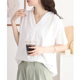 ブラウス風タックスキッパー半袖Tシャツ | atONE | 詳細画像1