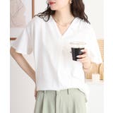 ブラウス風タックスキッパー半袖Tシャツ | atONE | 詳細画像3