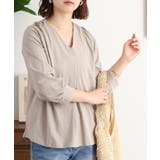 ブラウス風タックスキッパー 七分丈Tシャツ | atONE | 詳細画像20