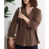 ブラウス風タックスキッパー 七分丈Tシャツ | atONE | 詳細画像5