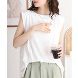 OFF WHITE | 肩タックノースリーブボートネックTシャツ | atONE