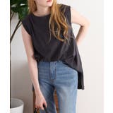 肩タックノースリーブボートネックTシャツ | atONE | 詳細画像6