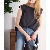 肩タックノースリーブボートネックTシャツ | atONE | 詳細画像7
