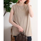 肩タックノースリーブボートネックTシャツ | atONE | 詳細画像10