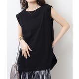 肩タックノースリーブボートネックTシャツ | atONE | 詳細画像13