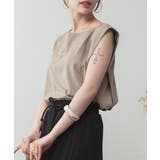 肩タックノースリーブボートネックTシャツ | atONE | 詳細画像26 