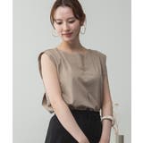 肩タックノースリーブボートネックTシャツ | atONE | 詳細画像27 