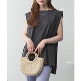 肩タックノースリーブボートネックTシャツ | atONE | 詳細画像34 