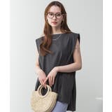 肩タックノースリーブボートネックTシャツ | atONE | 詳細画像35 