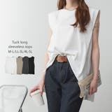 オフホワイト | 肩タックノースリーブボートネックTシャツ | atONE