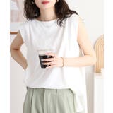 肩タックノースリーブボートネックTシャツ | atONE | 詳細画像2