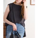 肩タックノースリーブボートネックTシャツ | atONE | 詳細画像5