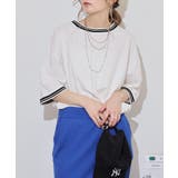 WHITE | 配色袖リブライン入りTシャツ | atONE