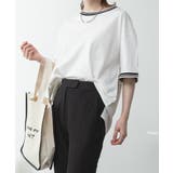配色袖リブライン入りTシャツ | atONE | 詳細画像26 