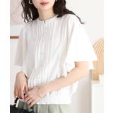 OFF WHITE | ピンタックフレア袖ブラウス風カットソー | atONE