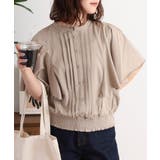 GRAY BEIGE | ピンタックフレア袖ブラウス風カットソー | atONE