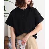 BLACK | 2wayデザインボタンカットソー | atONE