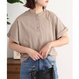 GRAY BEIGE | 2wayデザインボタンカットソー | atONE