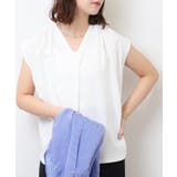 ブラウス風タックスキッパー フレンチ袖Tシャツ | atONE | 詳細画像14