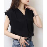 ブラウス風タックスキッパー フレンチ袖Tシャツ | atONE | 詳細画像1