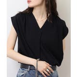 ブラウス風タックスキッパー フレンチ袖Tシャツ | atONE | 詳細画像2