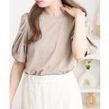 ラウンドネックパフスリーブ半袖Tシャツ | atONE | 詳細画像19