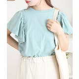 ショルダーフリルフレンチスリーブTシャツ | atONE | 詳細画像14