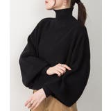 ブラック | タートルネックボリュームニット | atONE
