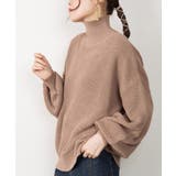 グレーベージュ | タートルネックボリュームニット | atONE