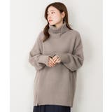 バーガンディ | オフネックサイドスリットセーター | atONE