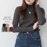 杢グレー | ハイネックリブニットトップス | atONE