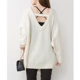 前後2wayオーバーサイズVネックニット | atONE | 詳細画像11 