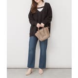 前後2wayオーバーサイズVネックニット | atONE | 詳細画像3 