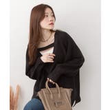 前後2wayオーバーサイズVネックニット | atONE | 詳細画像6 