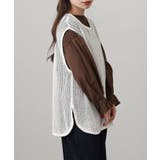 メッシュノースリーブニットトップス | atONE | 詳細画像12