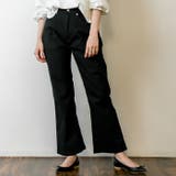 ブラック | セミフレアデニムパンツ | atONE