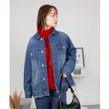 ブルー | ネックが選べる！カットオフデニムジャケット | atONE