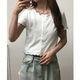 メロークルーリブ5分袖トップス | atONE | 詳細画像11 