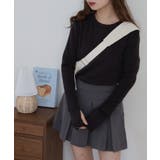 ブラック | 裏起毛指ぬきニットソー | atONE