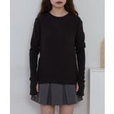 裏起毛指ぬきニットソー | atONE | 詳細画像15