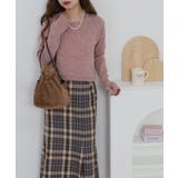 ピンク | 裏起毛指ぬきニットソー | atONE