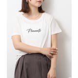 ホワイト1 | オーバーサイズシルエットショート丈ロゴプリントTシャツ | atONE