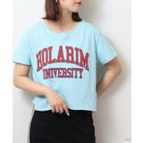 ショート丈裾フリンジオーバサイズシルエットロゴプリントTシャツ | atONE | 詳細画像1