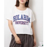 ホワイト4 | ショート丈裾フリンジオーバサイズシルエットロゴプリントTシャツ | atONE
